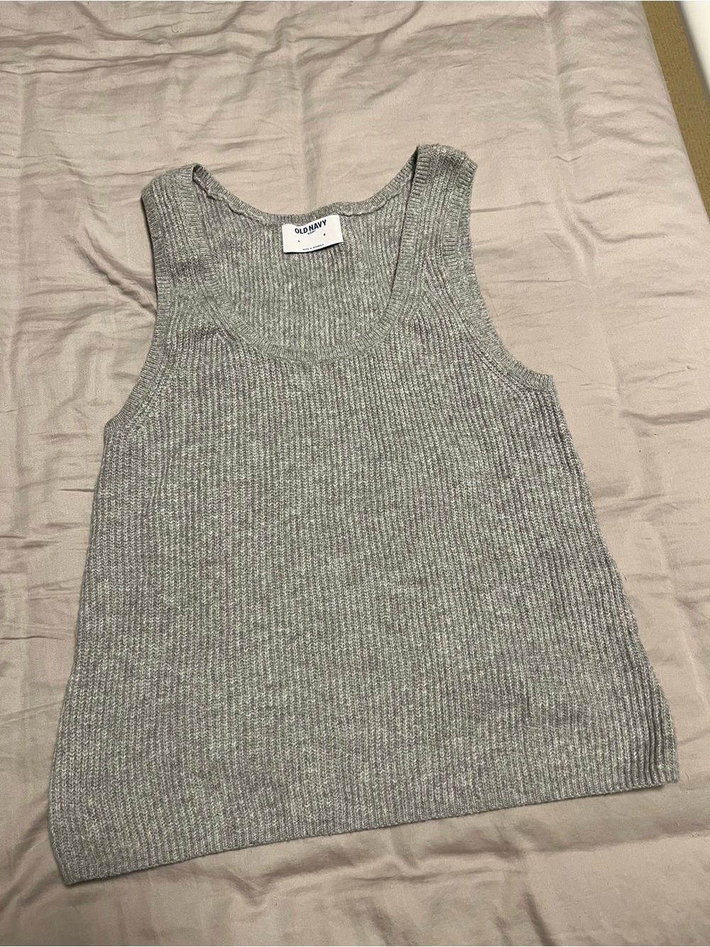 Old Navy Light Gray Ribbed Knit Tank